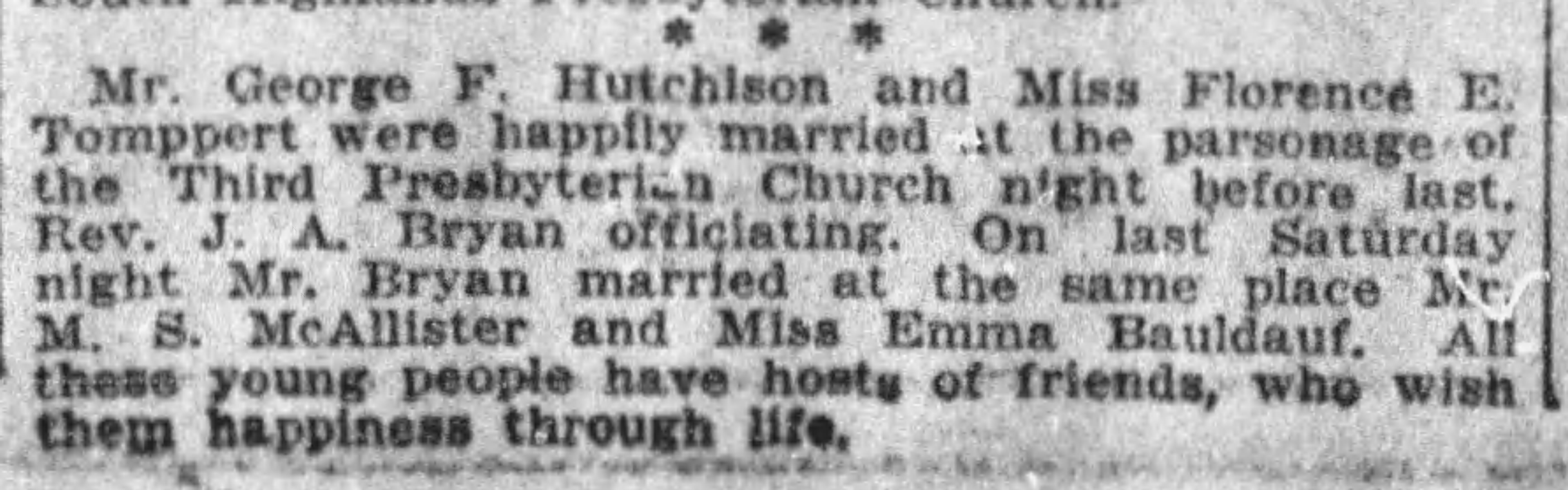 Hutchison-Tomppert McAllister-Bauldauf